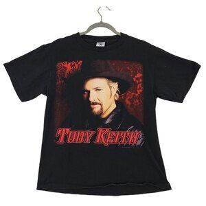 Vintage 2001 Toby Keith Shirt Medium I Wanna Talk About Me! Distressed Black Y2K